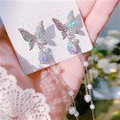 Clear AB Rhinestone Butterfly Earrings with Pearls ER-16132