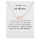 Gold Stars with Rhinestones Necklace "You Are My North Star" NL-12512