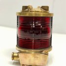 Old Salvaged Antique Marine Red Glass Brass Nautical Ship Electric Lamp