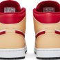 Mens Wmns Air Jordan 1 Mid Light Curry Cardinal Red 554724 201