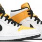 Mens Wmns Air Jordan 1 Mid Perforated - White University Gold BQ6472 107