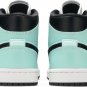 Mens Wmns Air Jordan 1 Mid Aqua Black BQ6472 300
