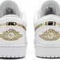 Mens Wmns Air Jordan 1 Retro Low White Metallic Gold CZ4776 100
