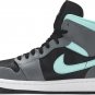 Mens Wmns Air Jordan 1 Mid Grey Aqua 554724 063