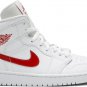 Mens Wmns Air Jordan 1 Mid White University Red BQ6472 106