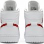 Mens Wmns Air Jordan 1 Mid White University Red BQ6472 106