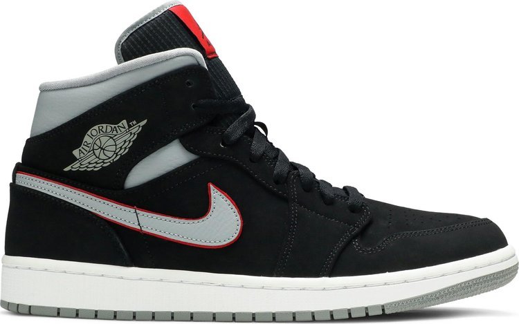 Mens Wmns Air Jordan 1 Mid Black Grey 554724 060