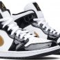Mens Wmns Air Jordan 1 Mid Patent Black Gold 852542 007