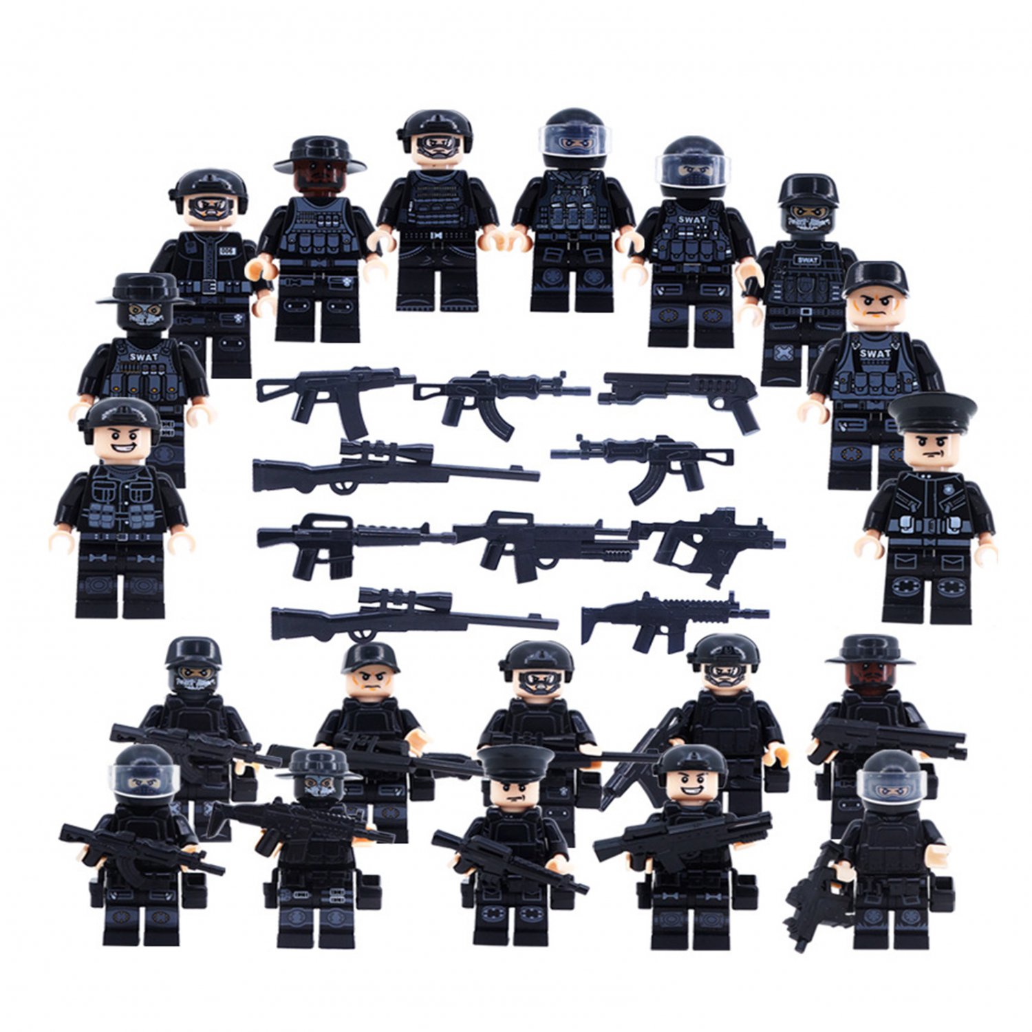 10pcs Custom Assortment Modern Counter Terrorism Response Unit  Minifigure