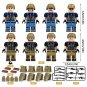 8pcs Custom Mercenary Assortment Minifigures With Weapons & Accessories