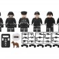 Black Special Police Force Military Toy with Built-up Minions Belt Police Dog Shield