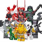 8pcs Omega Skull Sorcerer Green Fangdam Samukai ninjago Custom minifigure