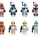 8pcs Seven Commander Ganch Captain Alpha Jet Trooper Arc Trooper minifigure toys
