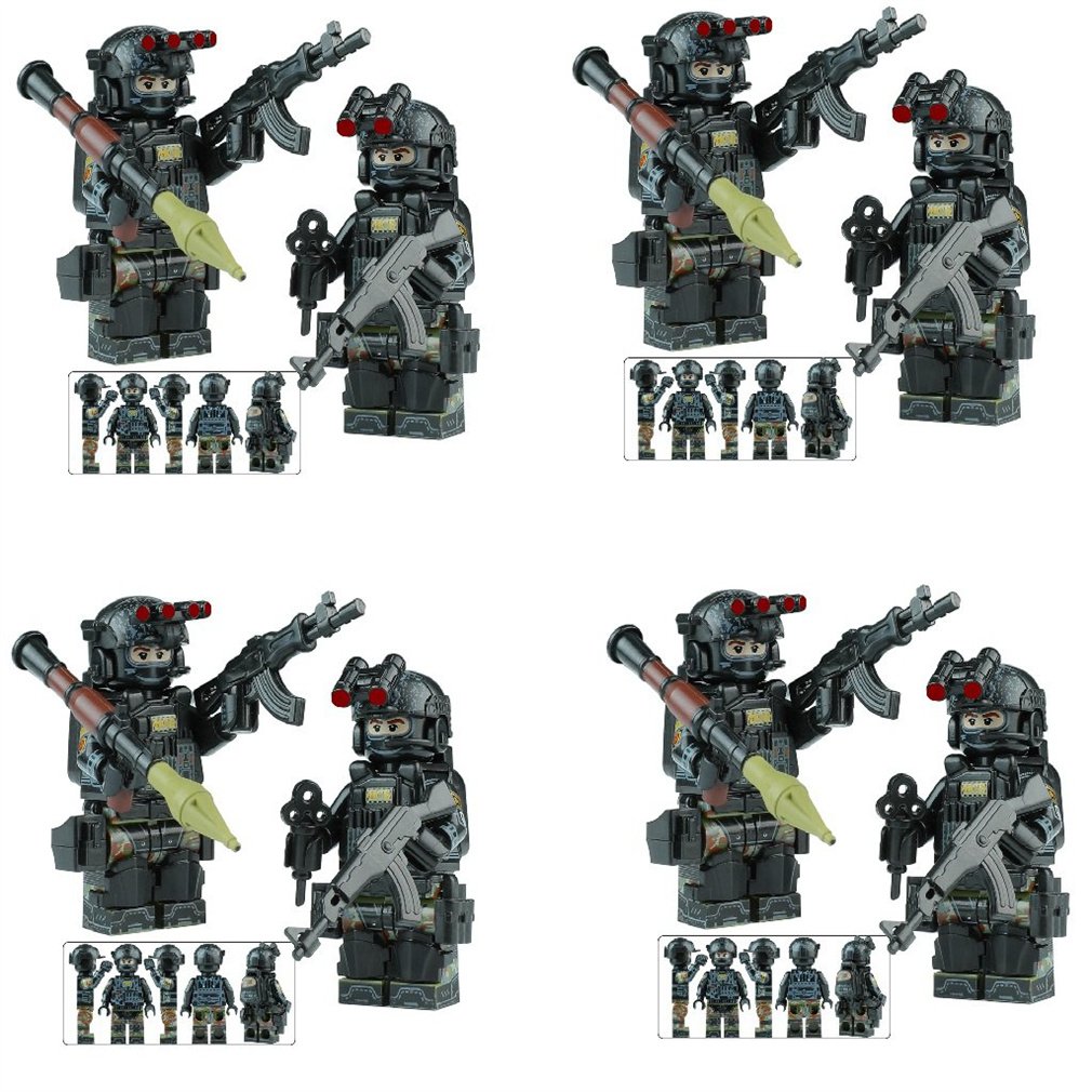 8pcs Custom American SWAT Team Soldiers