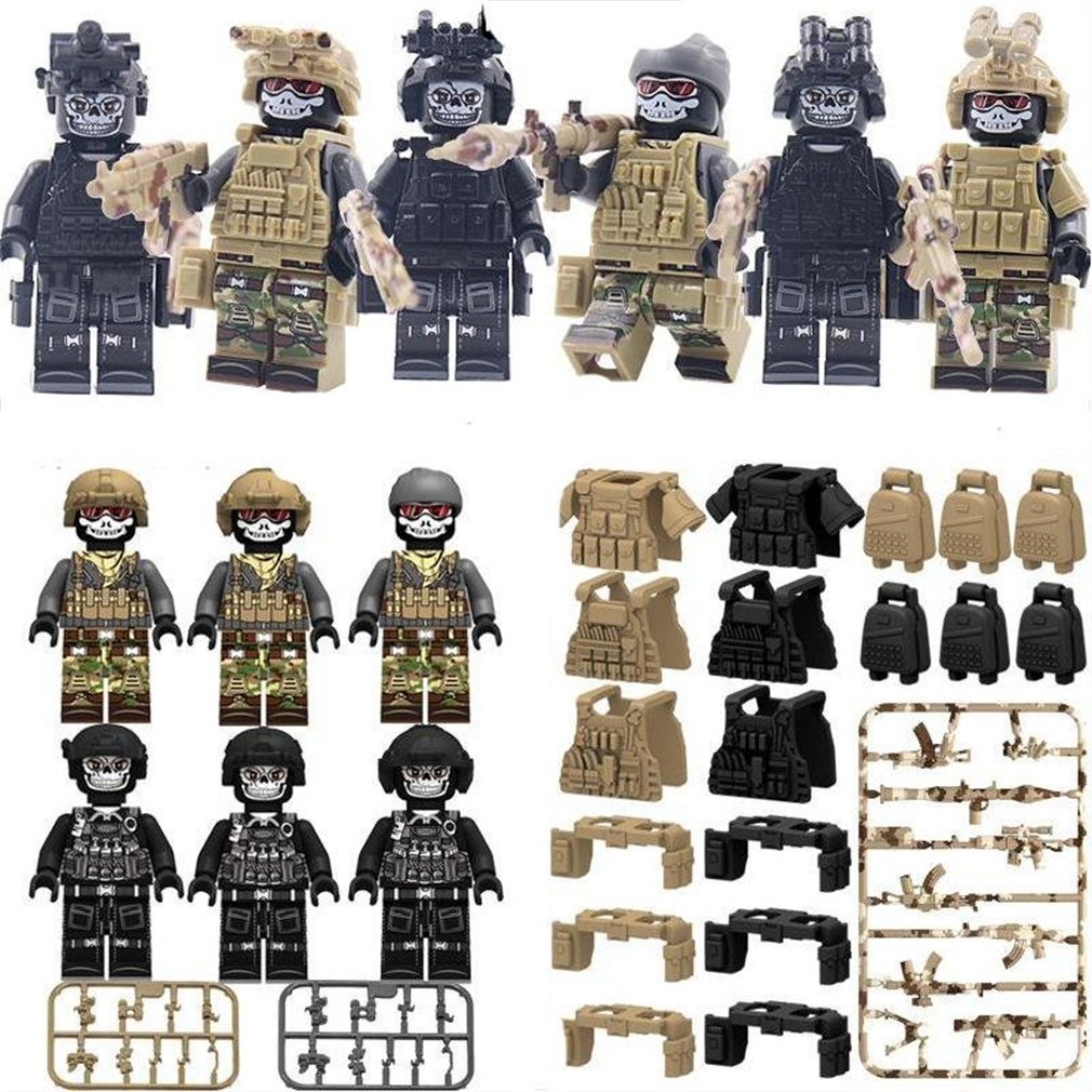 Custom Heavy Armored Specil American Soldiers Battle Gear Packs Minifigures Sets