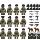 12pcs Hong Kong CTRU Police Dog Minifigures and weapons