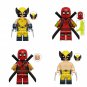 Battle damage Wolverine and Deadpool 4 Minifigures Lot