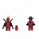 2pcs Lady Deadpool and Cowboy Deadpool Minifigures Deadpool Movie Sets