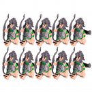 10pcs Roman Empire Roman Archers (Green) Minifigure Set