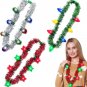 3 Pack Light up Tinsel Garland Necklaces Colorful Bulb Stars LED Necklaces Chris
