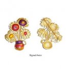 Signed Avon Flower Pot Brooch