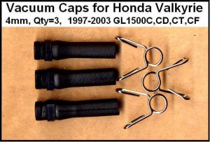 Three Vacuum Caps Honda Valkyrie, Viton-B  (Version 5), GL1500C GL1500CD GL1500CT GL1500CF