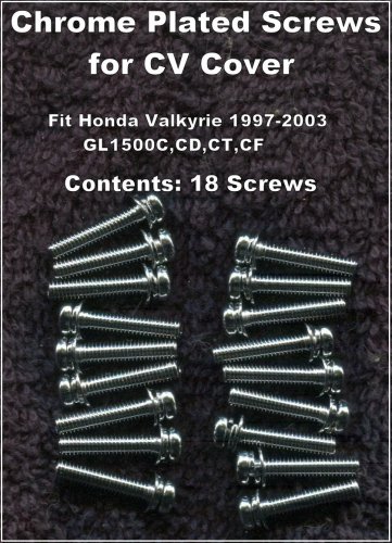 Screws-only.  Chrome Screw Kit for CV Diaphragm Cap, fits Valkyrie GL1500C GL1500CT etc.