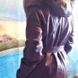 Women's leather jacket with fur trim.