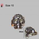 Stainless Steel Skull Ring Size 10
