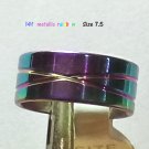 Rainbpw Hue Stainless Steel Ring Band Size 7.5
