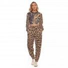 Women's Cropped Sweatsuit Leopard