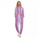 Women's Cropped Sweatsuit Pink Tie Dye