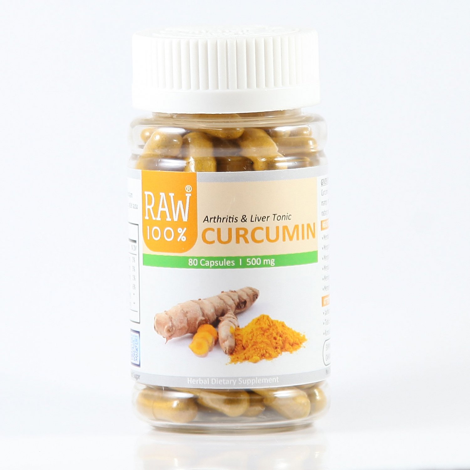 RAW 100 Curcumin / Joint Pain, Diarrhea, Gout, Turmeric herbal remedy
