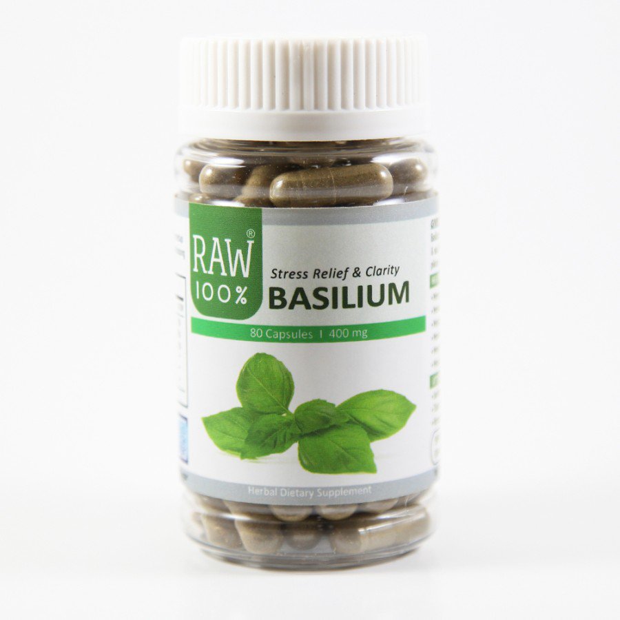 RAW 100 Basilium / Stress, High Blood, Bipolar, basil herbal medicine