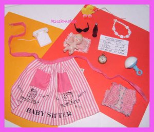 Vintage Barbie Doll Barbie Babysits #953 Apron & Access