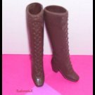 Vintage Barbie Doll Brown Squishy Plastic heeled boots