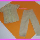 Vintage Barbie Doll Tagged Yellow Pajamas Top pants Set