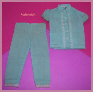 HTF Barbie Doll Turquoise Pajama Party #1601 Pajama Set