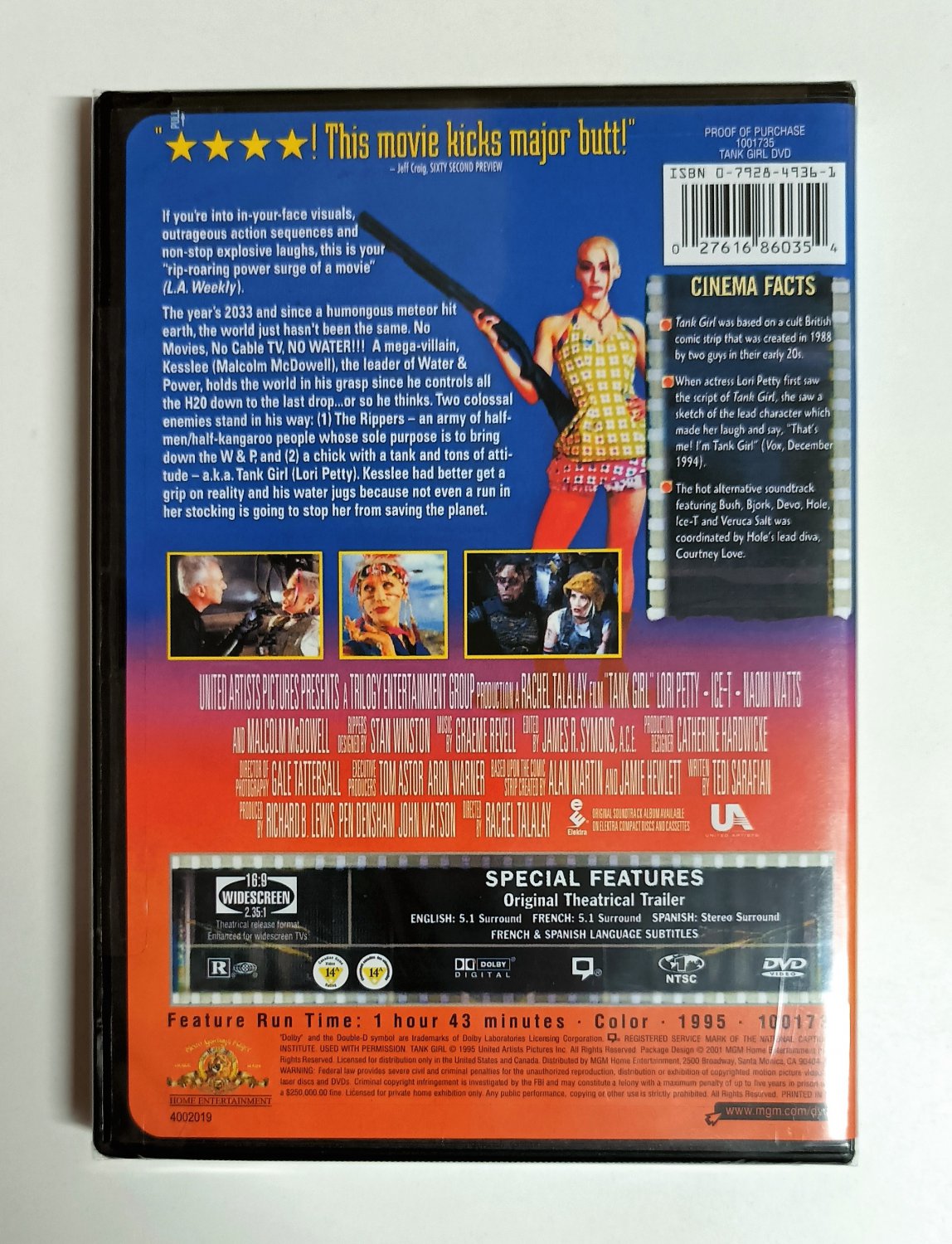 Tank Girl (DVD, 1995) Avant Garde / Lori Petty / R1 NTSC / Factory sealed
