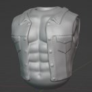 Male Jean Jacket Style Vest with Bare Chest
