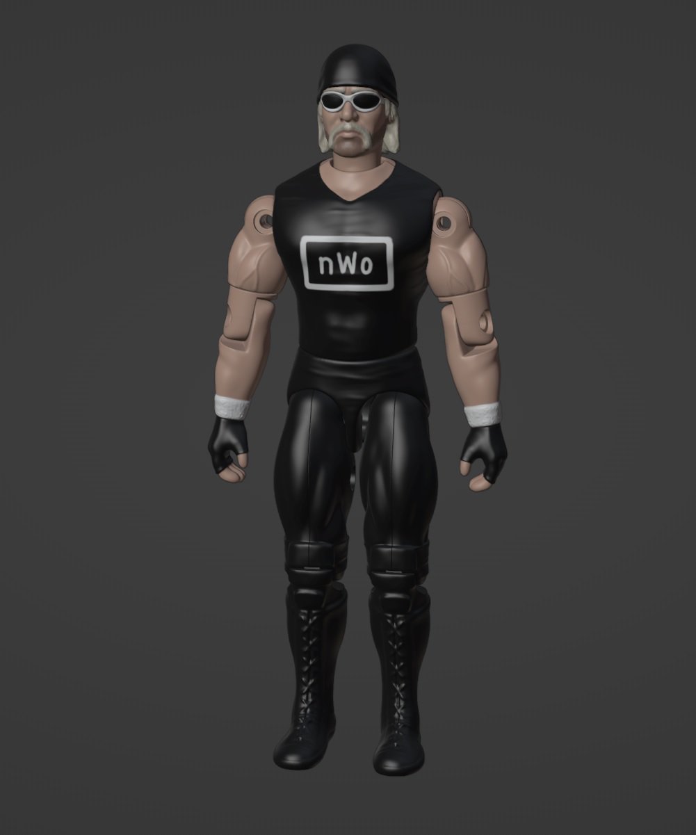 Male Wrestler with Bandana and Glasses Full Figure
