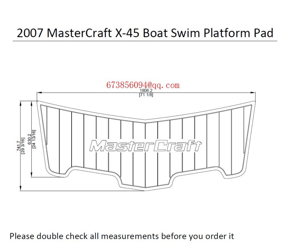 2007 Master-Craft X-45 Boat Swim Platform EVA Faux Teak Decking Pad