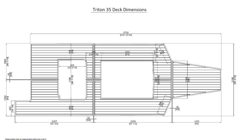2015-2018 Triton 35 Boat EVA Teak Decking Pad