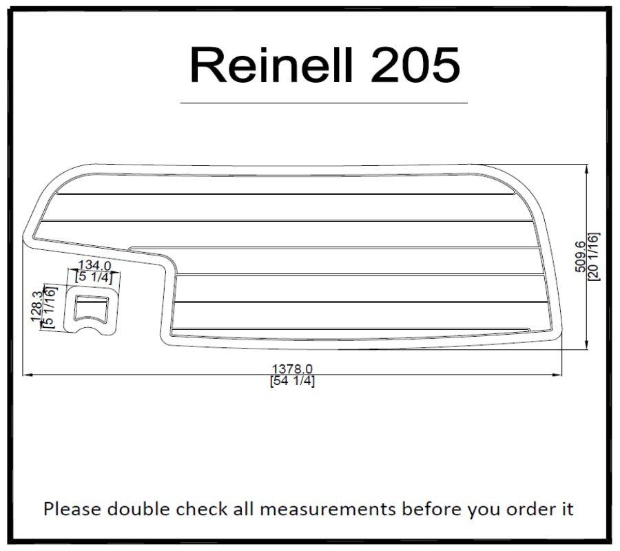 Reinell 205 Swim Platform Pad Boat EVA Teak Decking 1/4" 6mm