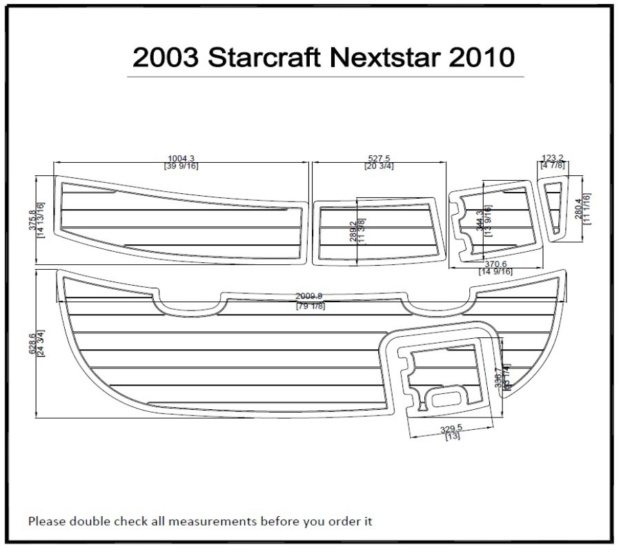 2003 Starcraft Nextstar 2010 Swim Platform Pad Boat EVA Teak Decking 1/4" 6mm