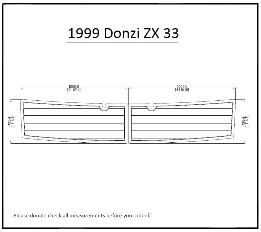 1999 Donzi ZX 33 Swim Platform Pad Boat EVA Teak Decking 1/4" 6mm