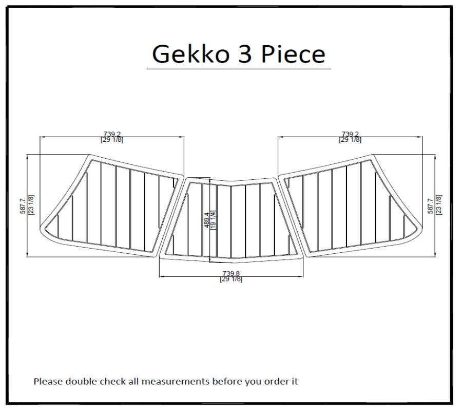 Gekko 3 Piece Swim Platform Pad Boat EVA Teak Decking 1/4" 6mm