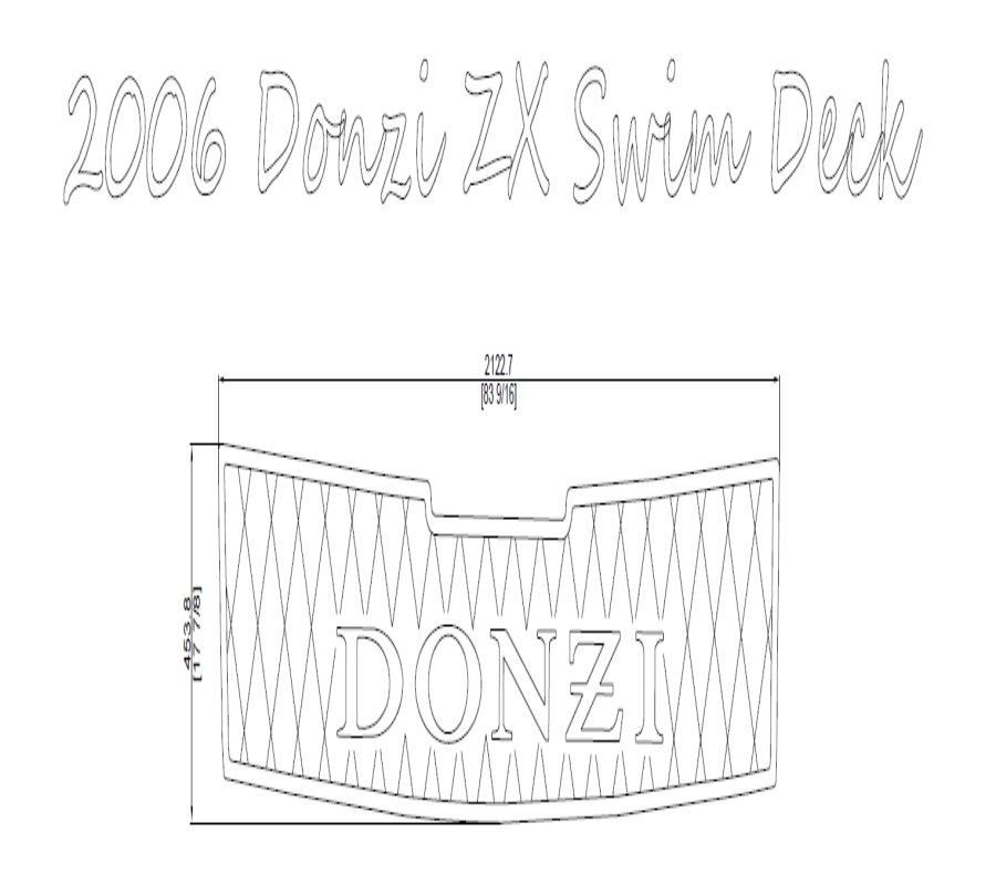 2006 Donzi 38 ZX Swim Deck Swim Platform Pad Boat EVA Teak Decking 1/4" 6mm