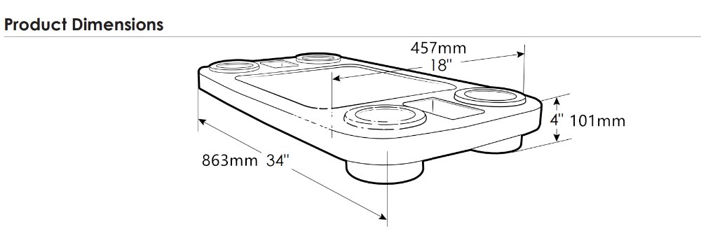 ABS Glossy White Rectangle Table Top Without Table Leg 863*457*101mm RV Caravan Marine Boat