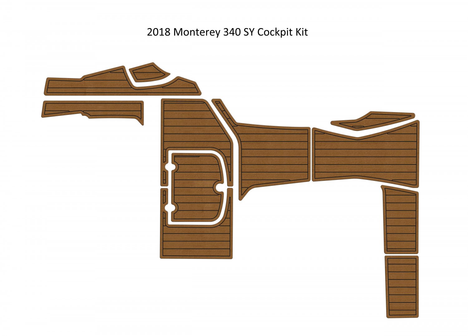 2018 Monterey 340 SY Cockpit Pad Boat EVA Foam Faux Teak Deck Floor Mat Flooring